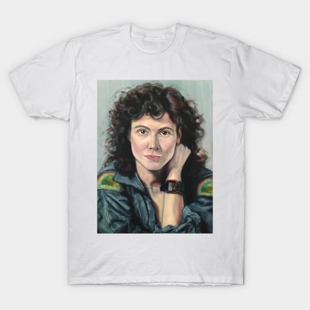 Ellen Ripley Oil Portrait (Alien 1979) T-Shirt by SPACE ART & NATURE SHIRTS 